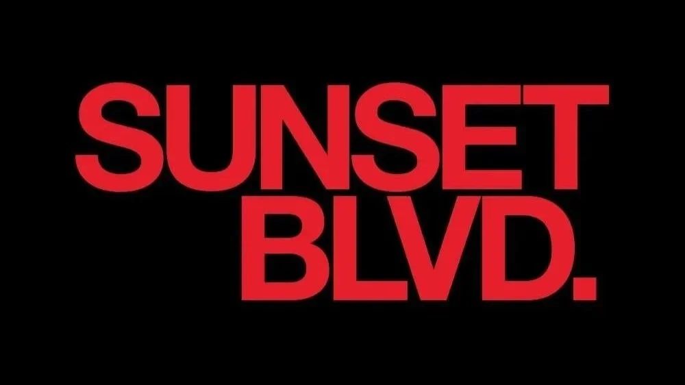 The words "Sunset Blvd." in bold red text on a black background.