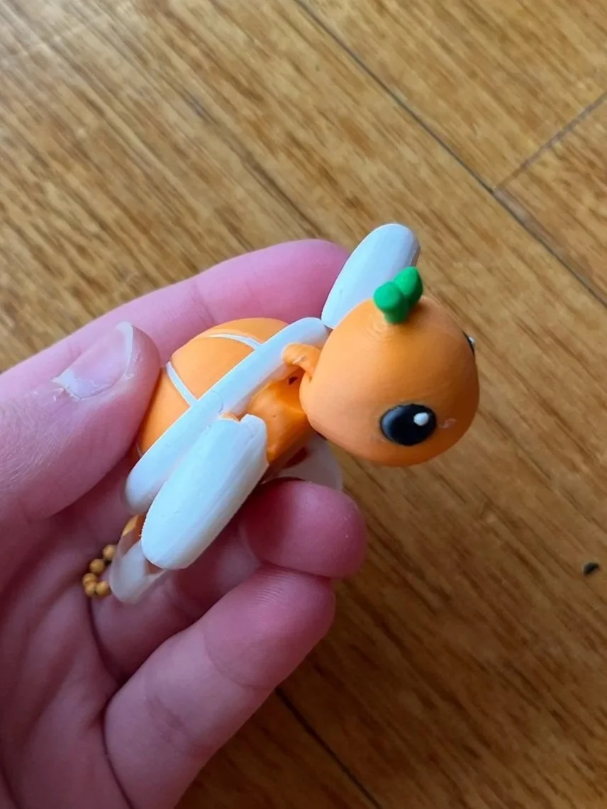 Orange Turtle Clicker Keychain