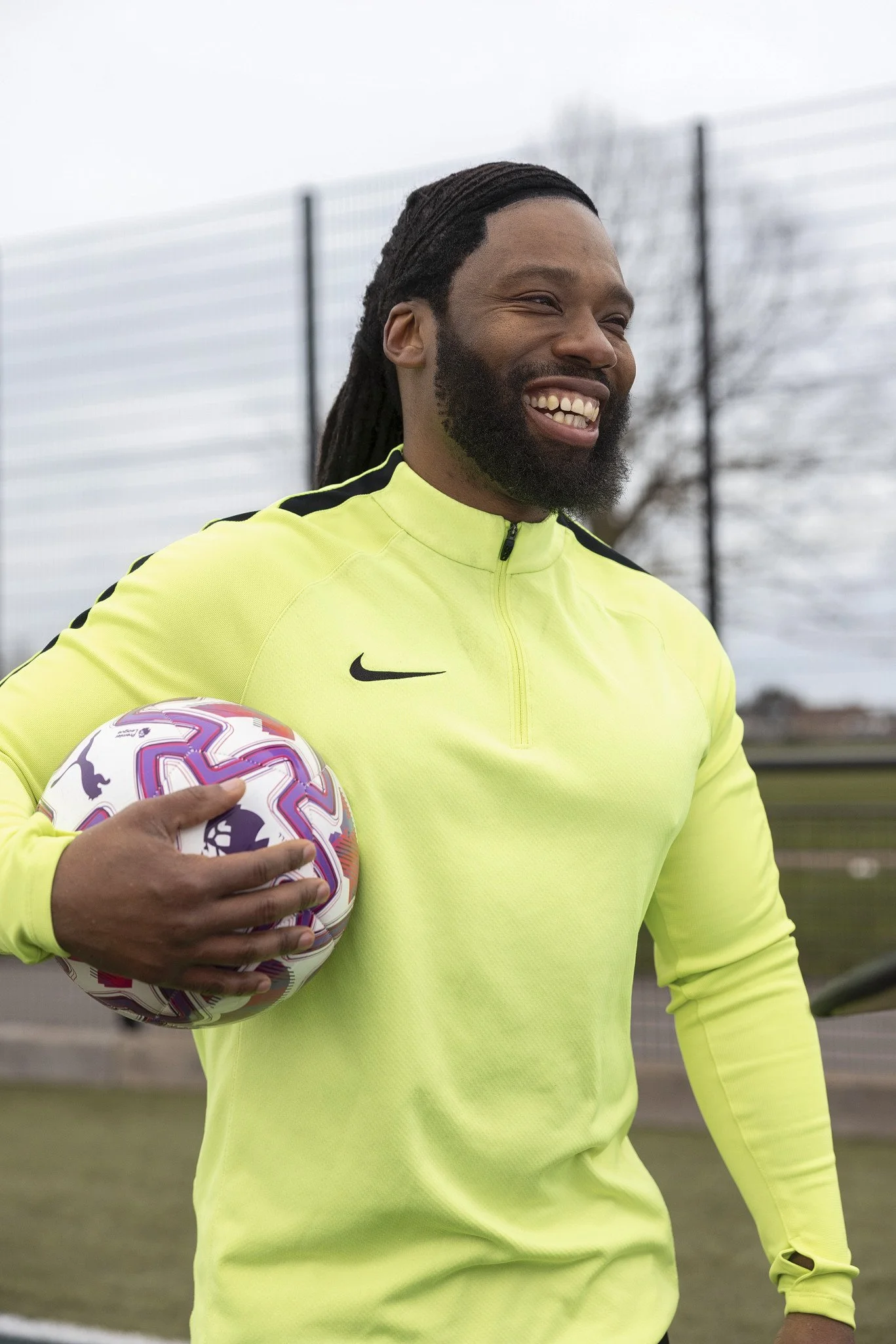 footballer holding a ball