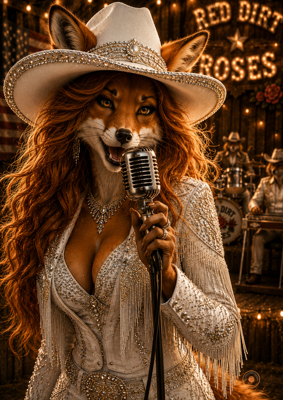 Red Dirt Roses – Country Singer Fox Poster