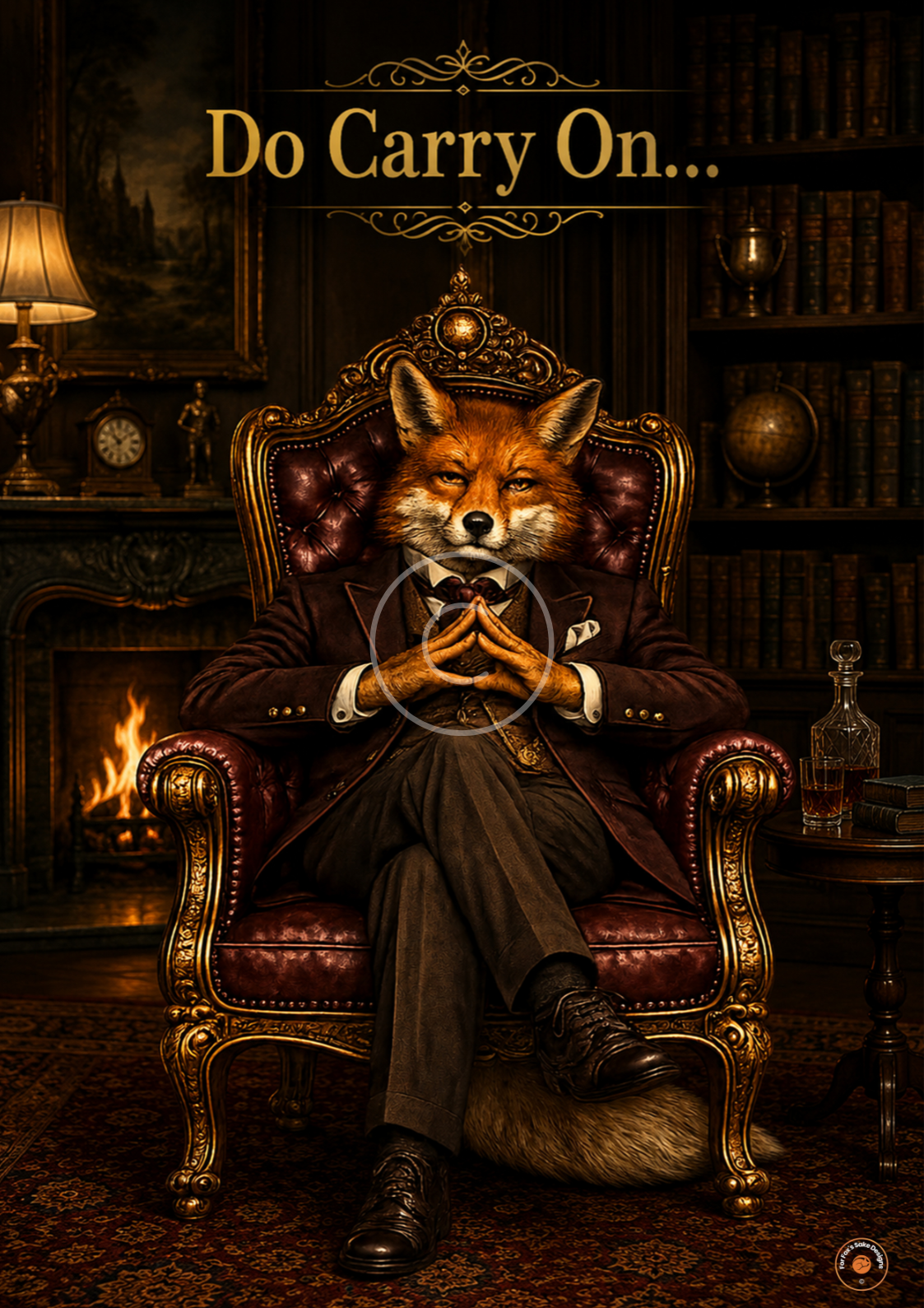 Do Carry On Poster | Victorian Fox Wall Art | Funny British Fox Print