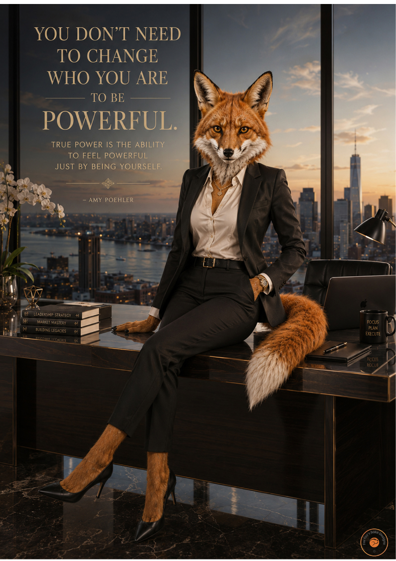 You Don’t Need To Change Who You Are Poster | Empowering Original Fox Wall Art