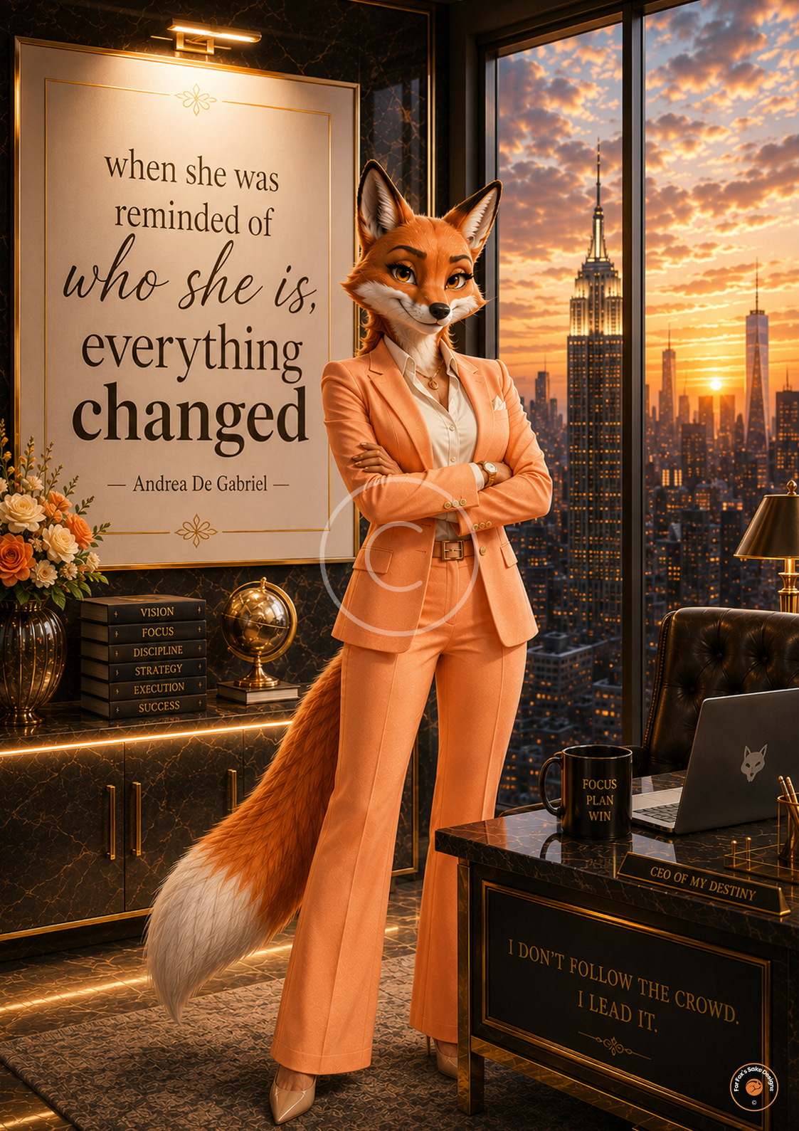 When She Was Reminded of Who She Is Everything Changed Poster | Empowering Original Fox Wall Art