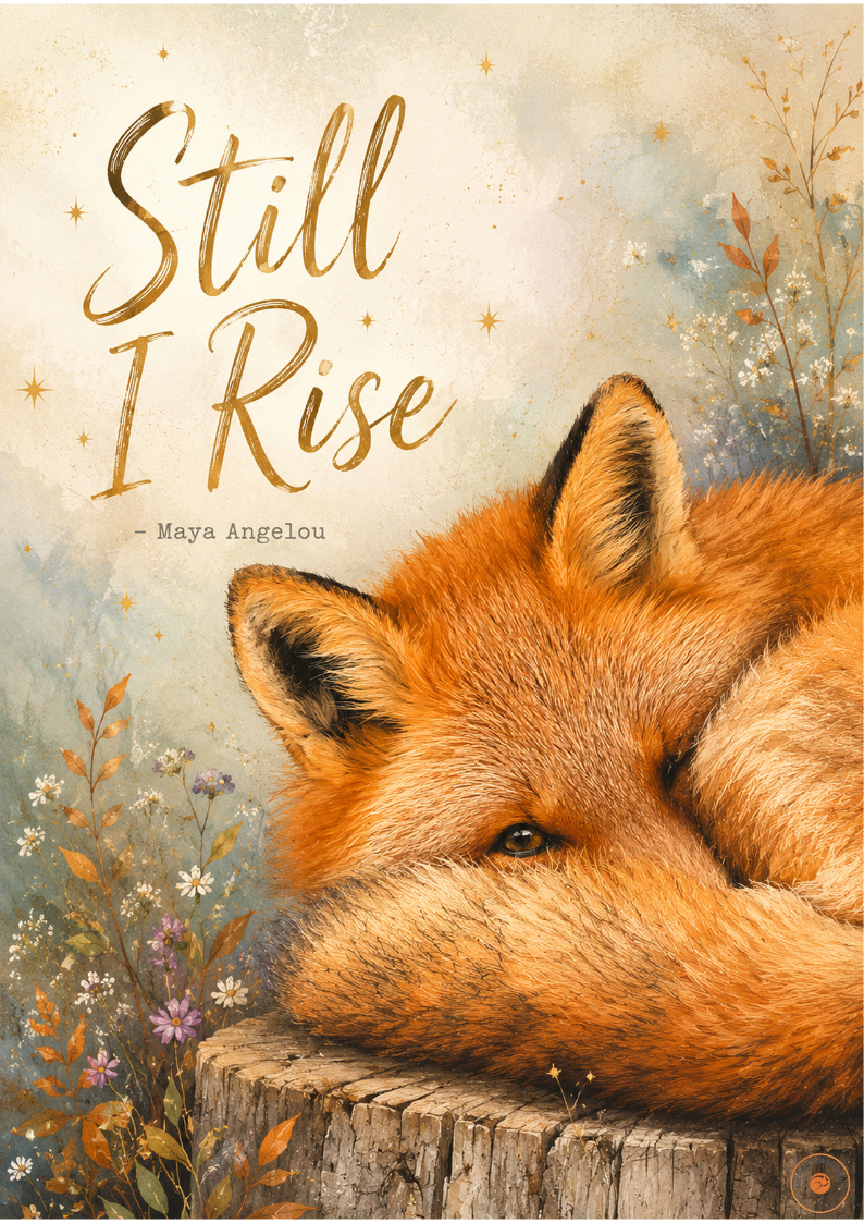 Still I Rise Fox Poster | Inspirational Original Fox Wall Art