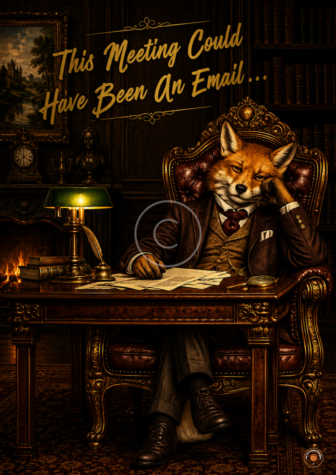 This Meeting Could Have Been An Email Poster | Funny Office Fox Wall Art
