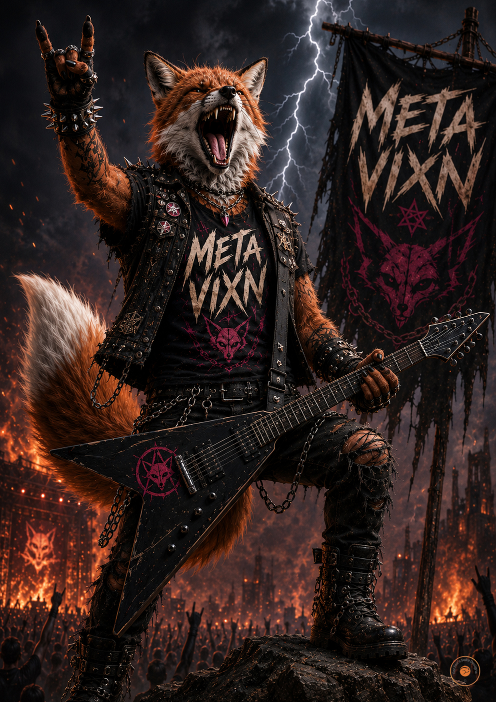 Meta Vixxn – Heavy Metal Original Fox Guitarist Poster