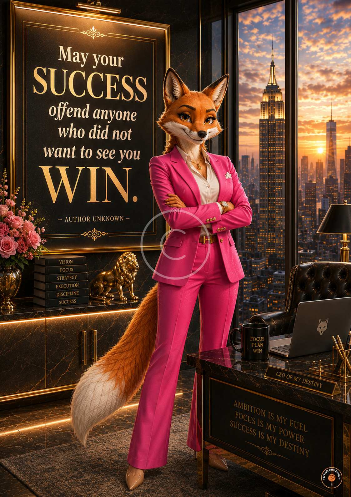 May Your Success Offend Anyone Who Did Not Want to See You Win | Motivational Original Fox Wall Art