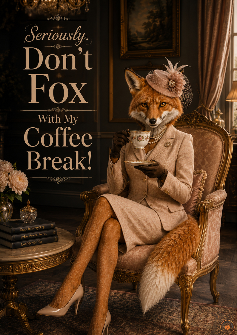 Don’t Fox With My Coffee Break Poster | Funny Original Fox Wall Art