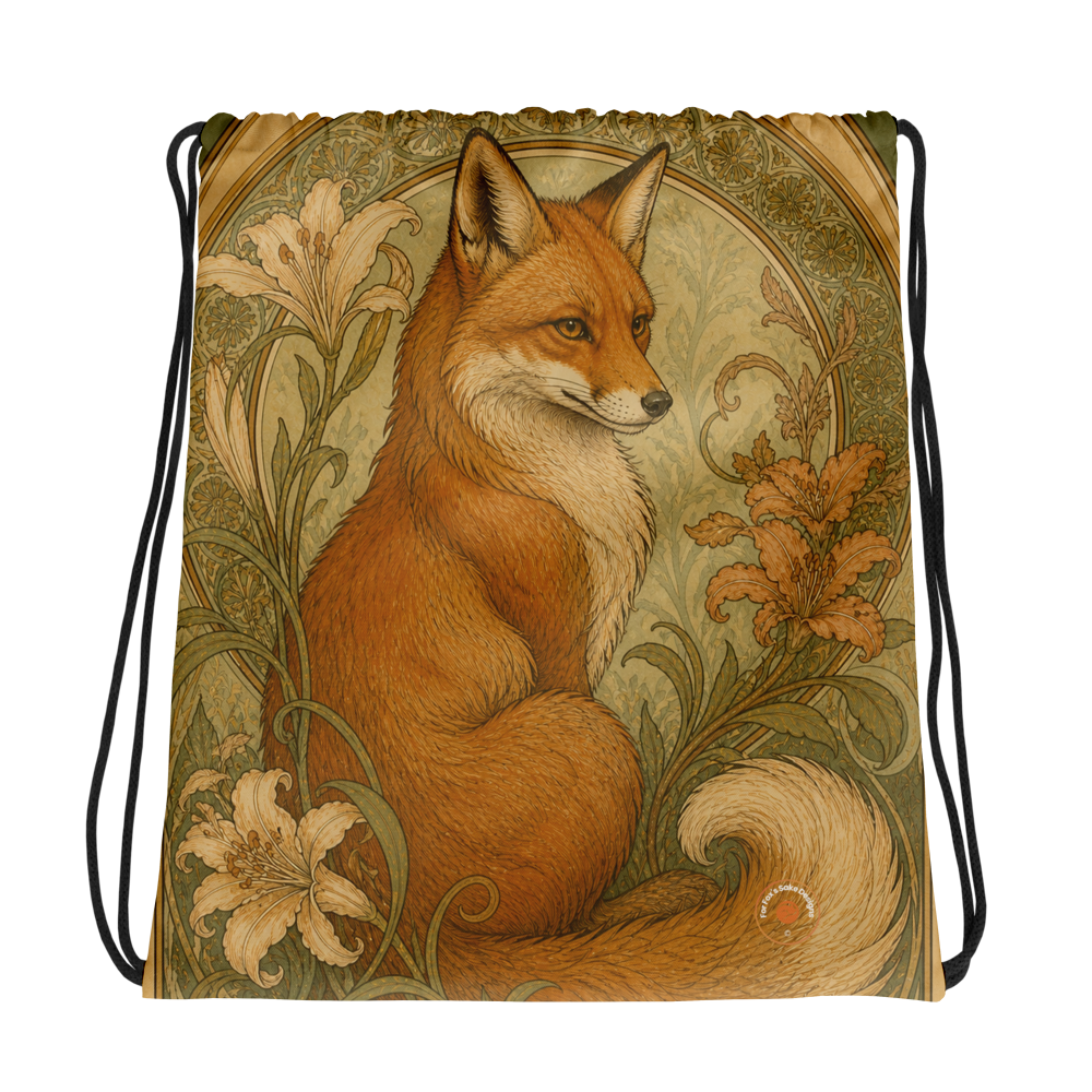 Art Nouveau Vixen Drawstring Bag