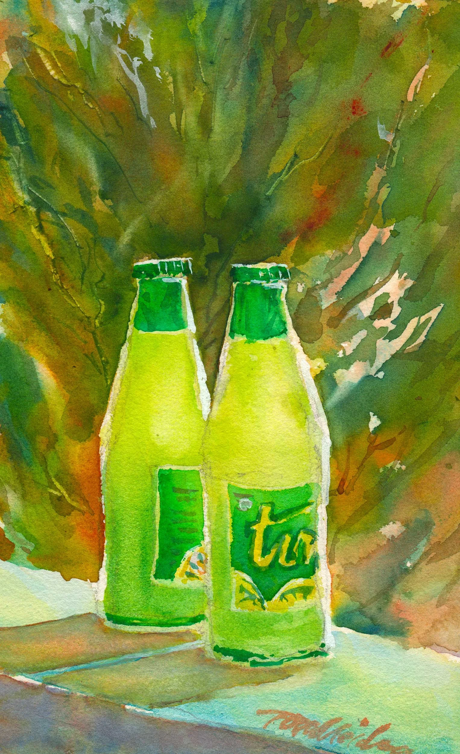  Ting Bottles 
 Watercolor by Tom Menihan  
7” X 12”  
Availability: Sold   