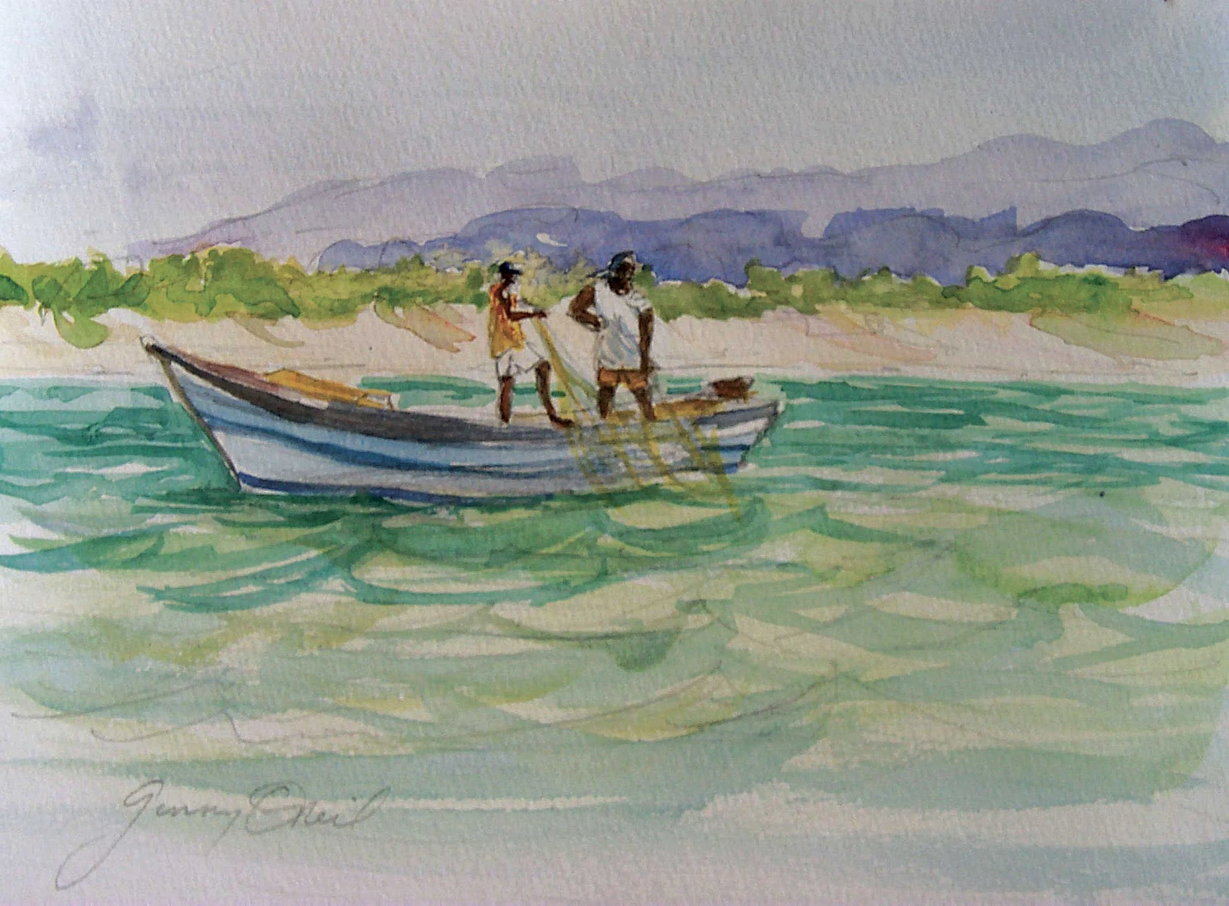   Hauling Nets 
 Watercolor by Ginny ONeil  
15” X 11”  
Availability: Sold   