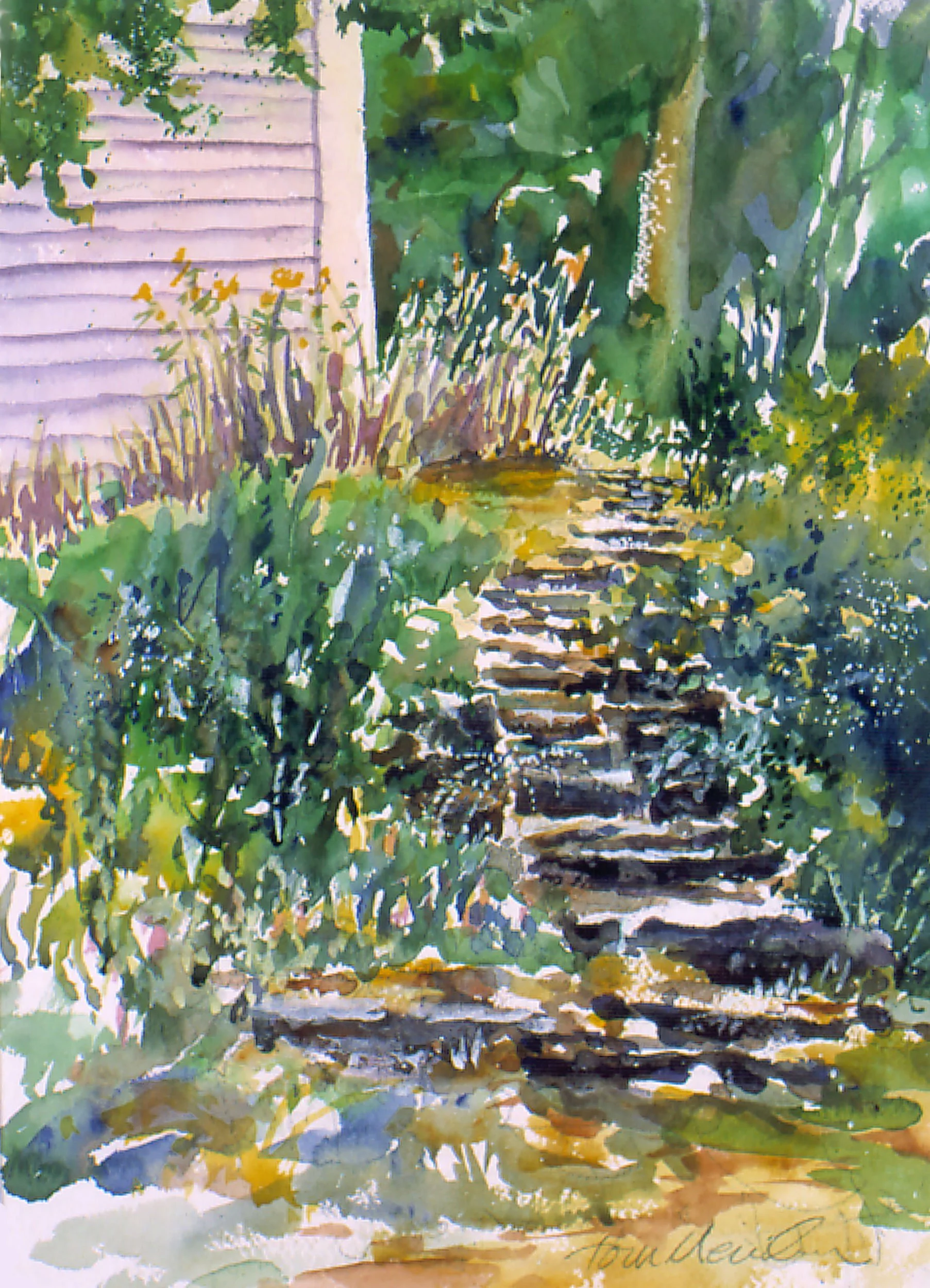   Steps to the Garden 
 Watercolor by Tom Menihan  
11” X 15”  
Availability: Sold   
