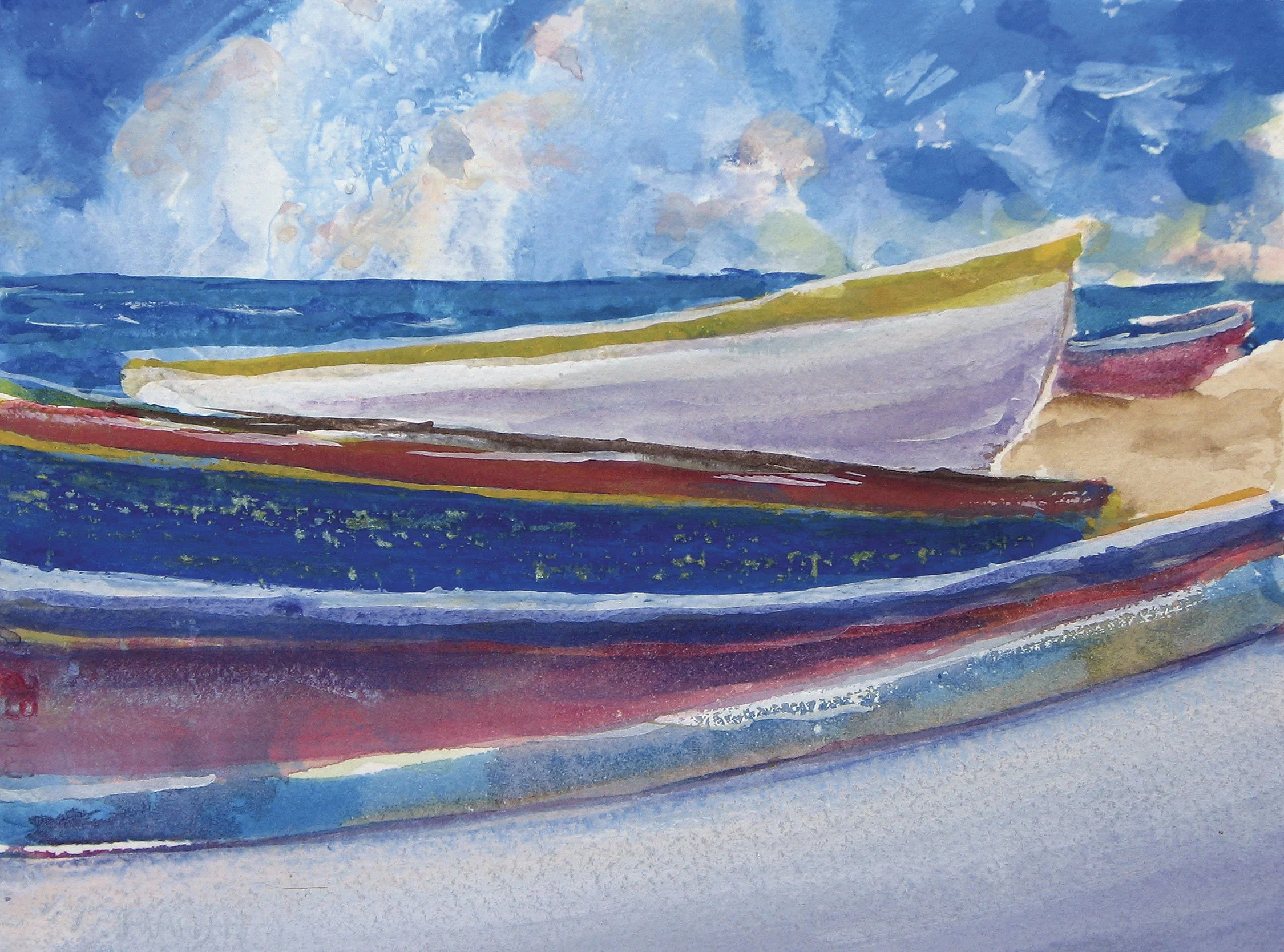  Five Boats 
 Watercolor by Tom Menihan  
15” X 11”  
Availability: Sold