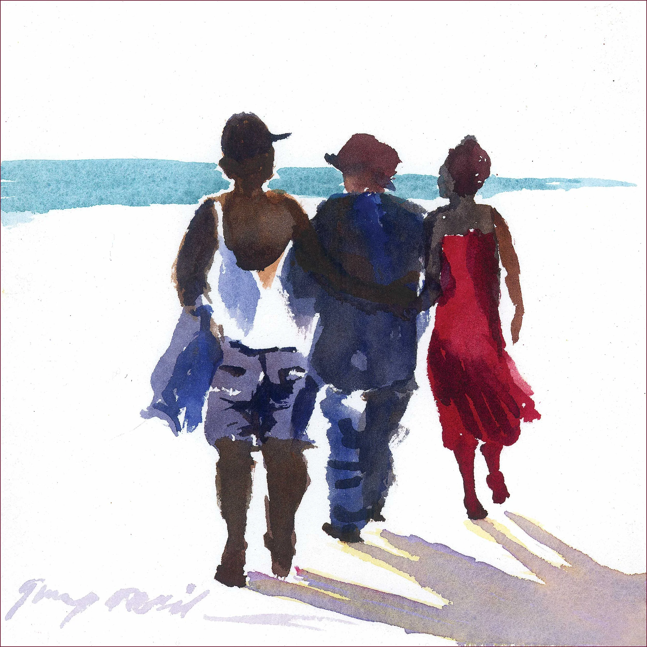   Friends 
 Watercolor by Ginny ONeil  
15” X 15”  
Availability: Sold. Some Giclées Available   