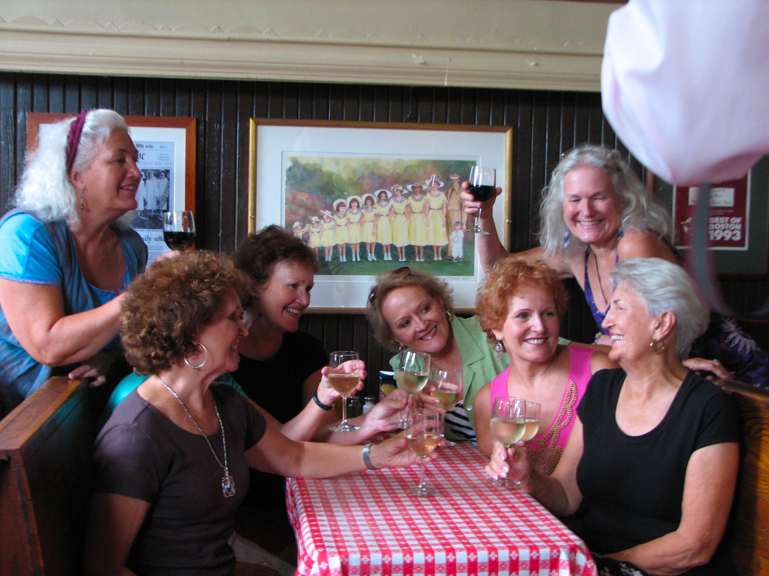 Photo of the sister's gathering at Doyle’s by Bill Brett.