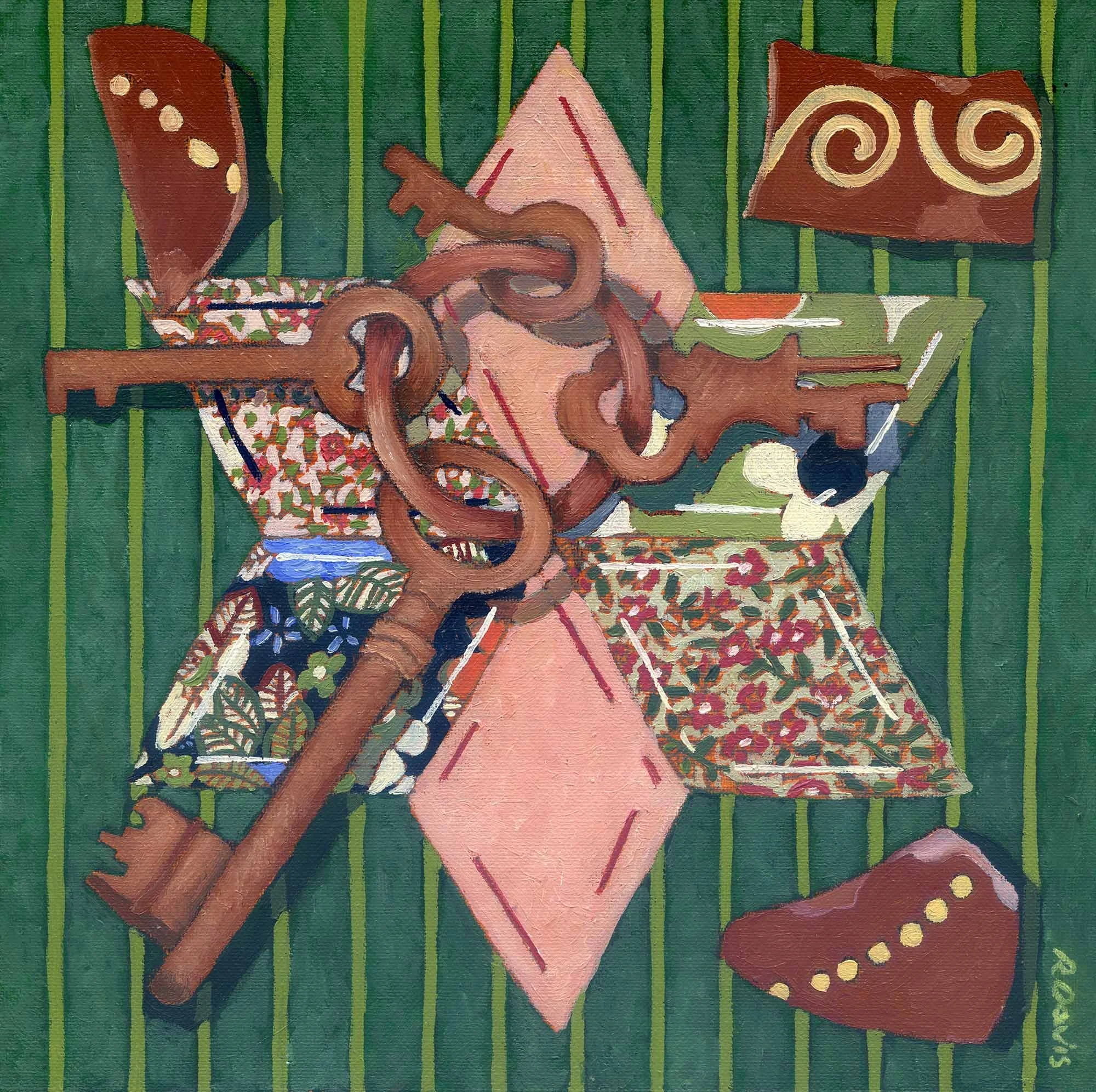 Four Keys – 20cm x 20cm – Oil on Canvas Board