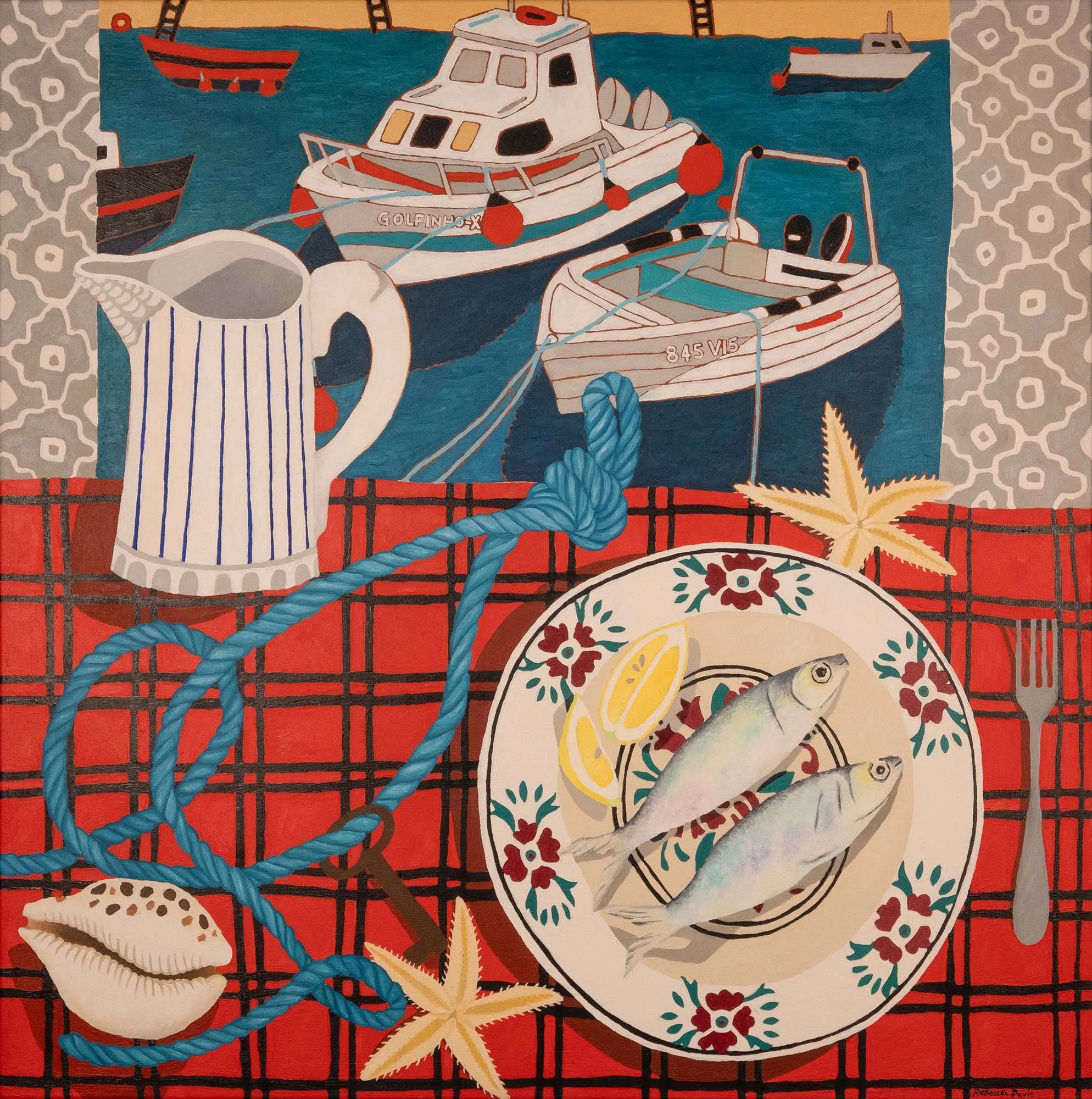 Harbour Supper – 80cm x 80cm – Oil on Canvas