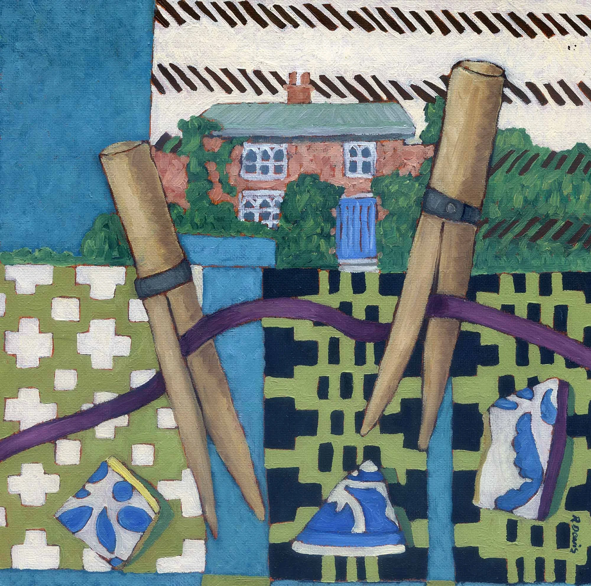 Washing Day – 20cm x 20cm – Oil on Canvas Board