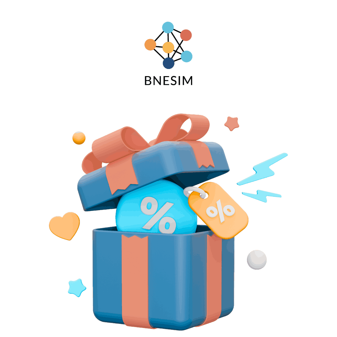 BNESIM discount offer illustration featured on eSIMStash's personally tested BNESIM promo code page