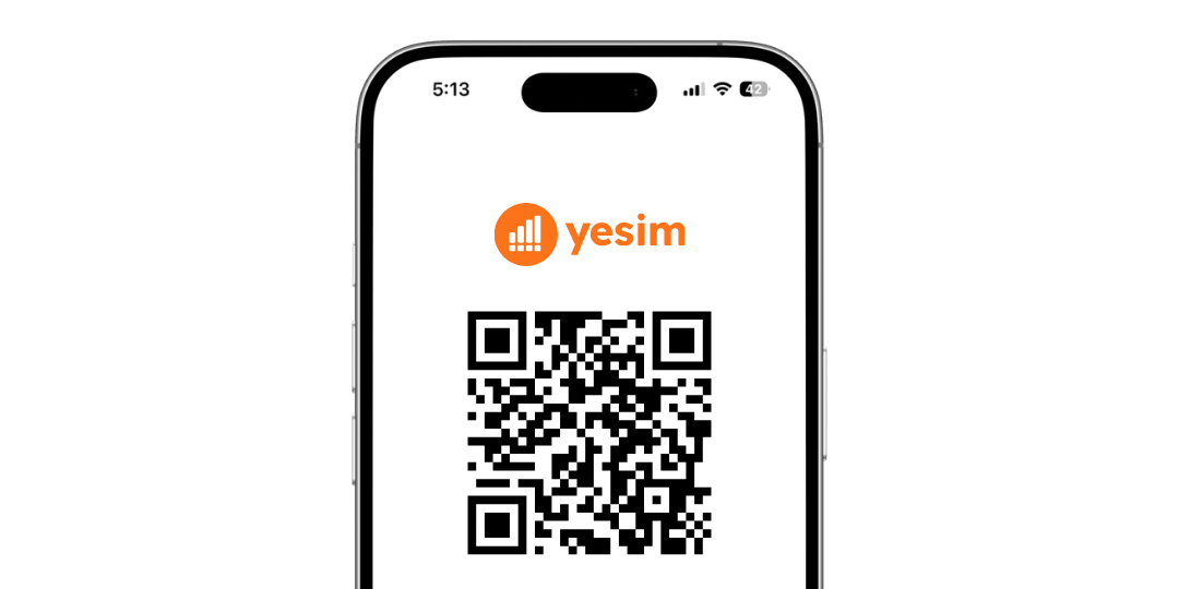yesim eSIM QR code — scan to get 15% off with code ESIMSTASH