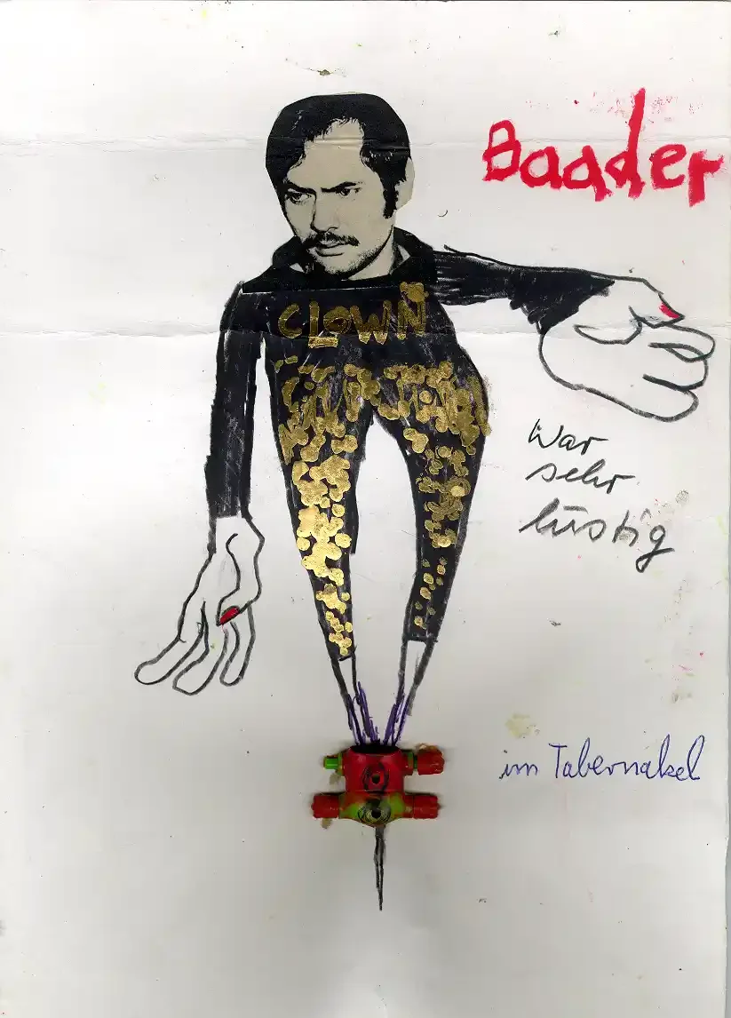 Baader Was Very Funny in the Tabernacle|2000|Mixed media on paper|29,7 x 21 cm