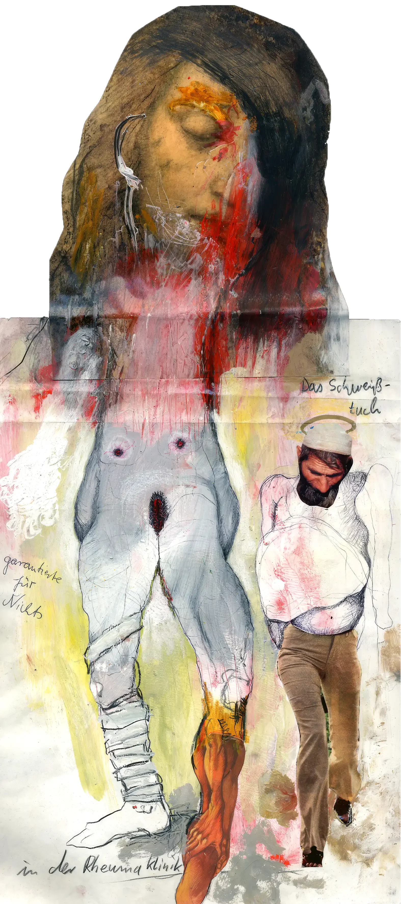 The damp shroud promised nothing in the rheumatology clinic||2000|Mixed media on paper|60 x 29,7 cm