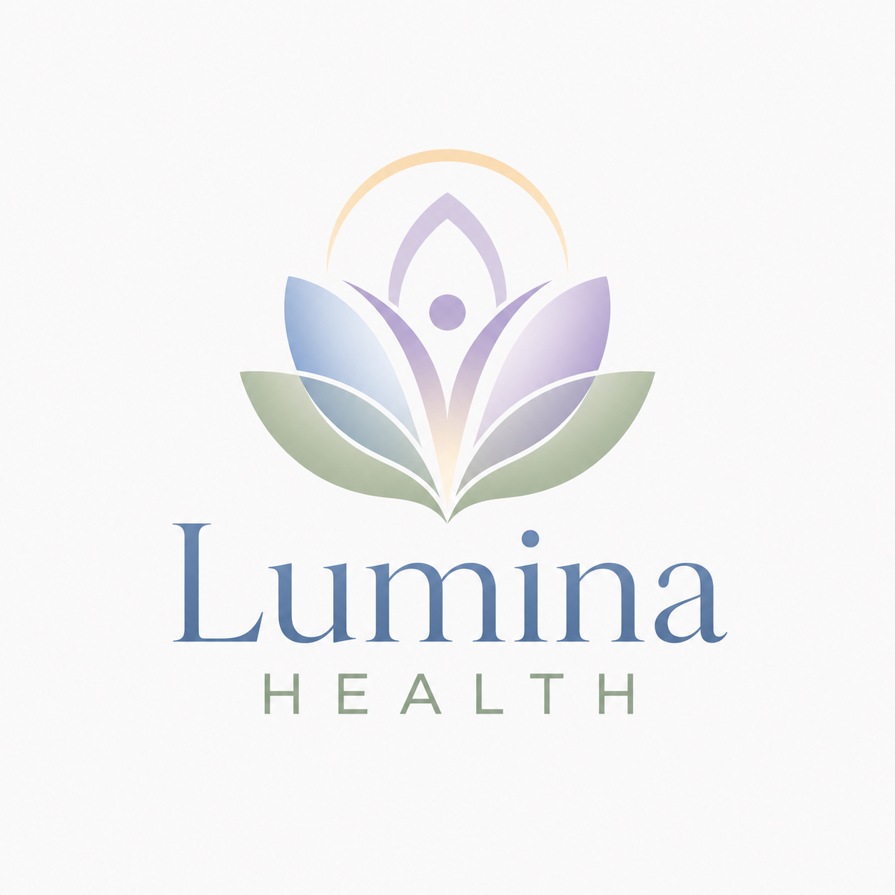 Logo of Lumina Health featuring a stylized lotus flower with pastel colors and the words "Lumina Health" underneath.