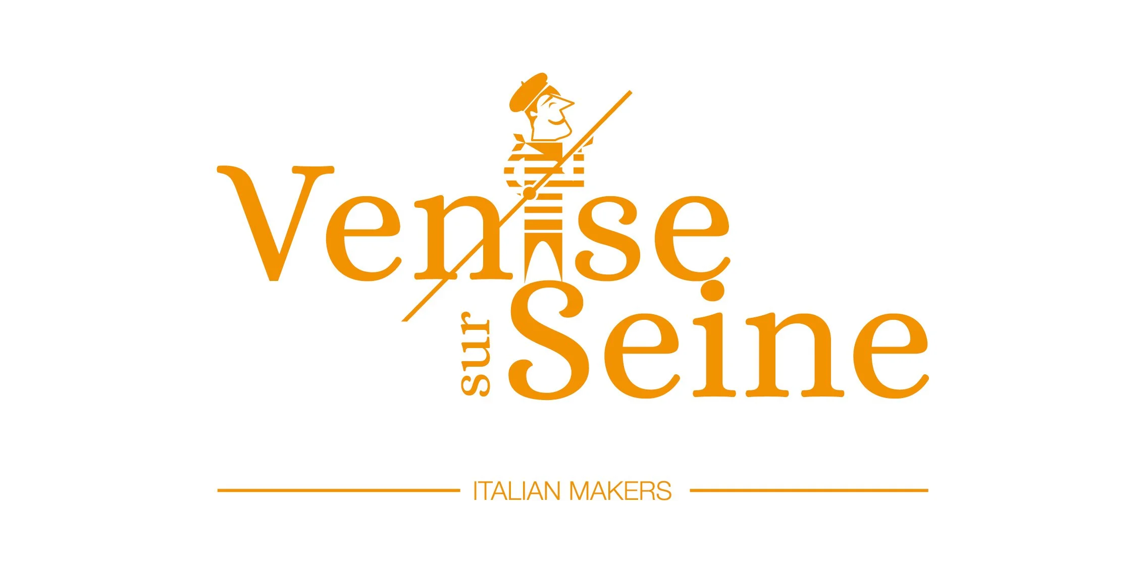 Logo orange avec un homme en marinière et chapeau, et le texte 'Vittese'.