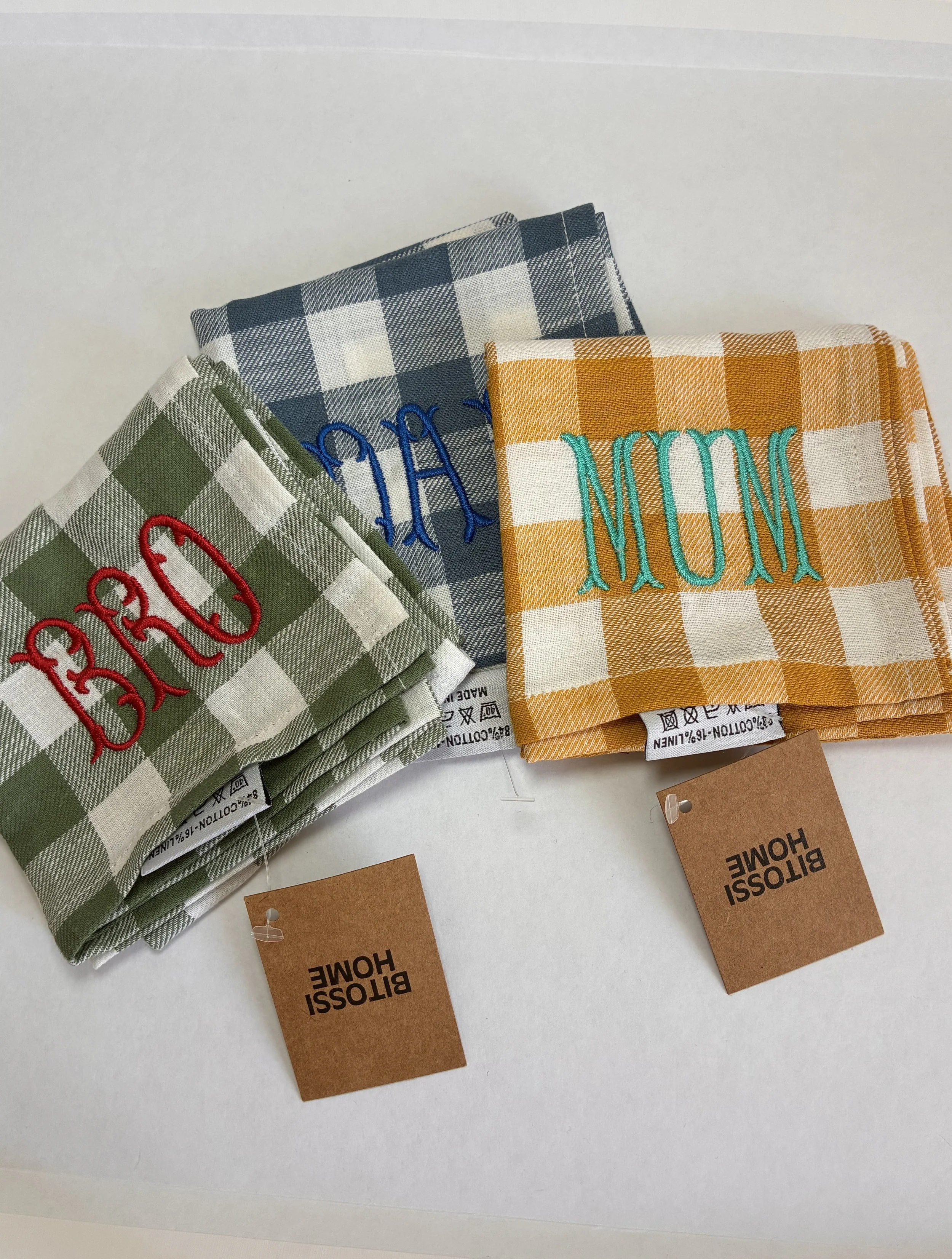 Serviettes de table brodées