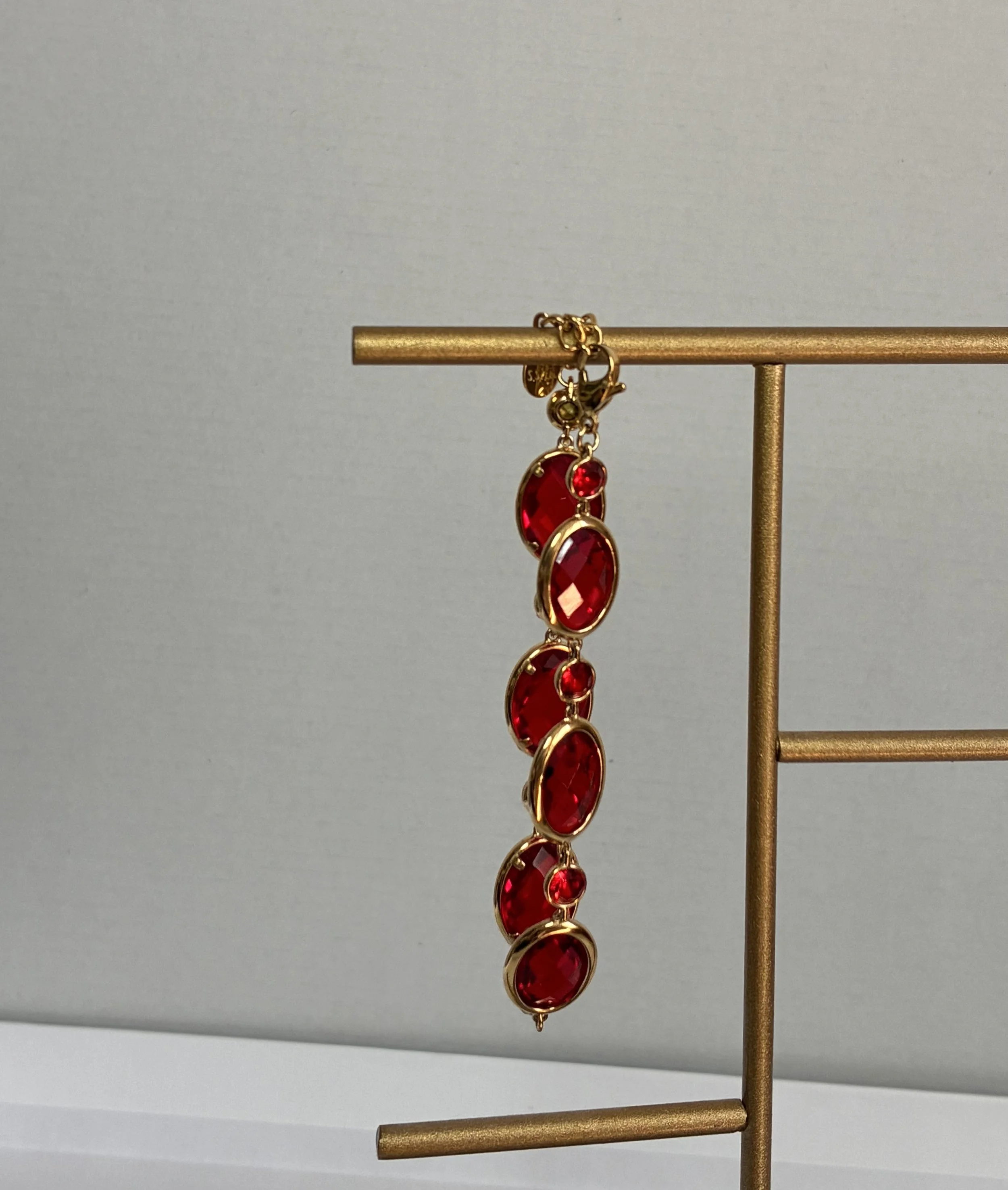 Bracelet fantasie pierres rouges