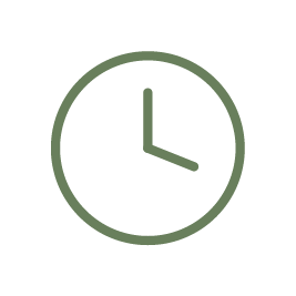A simple line drawing of an analog clock showing the time as 3:00.