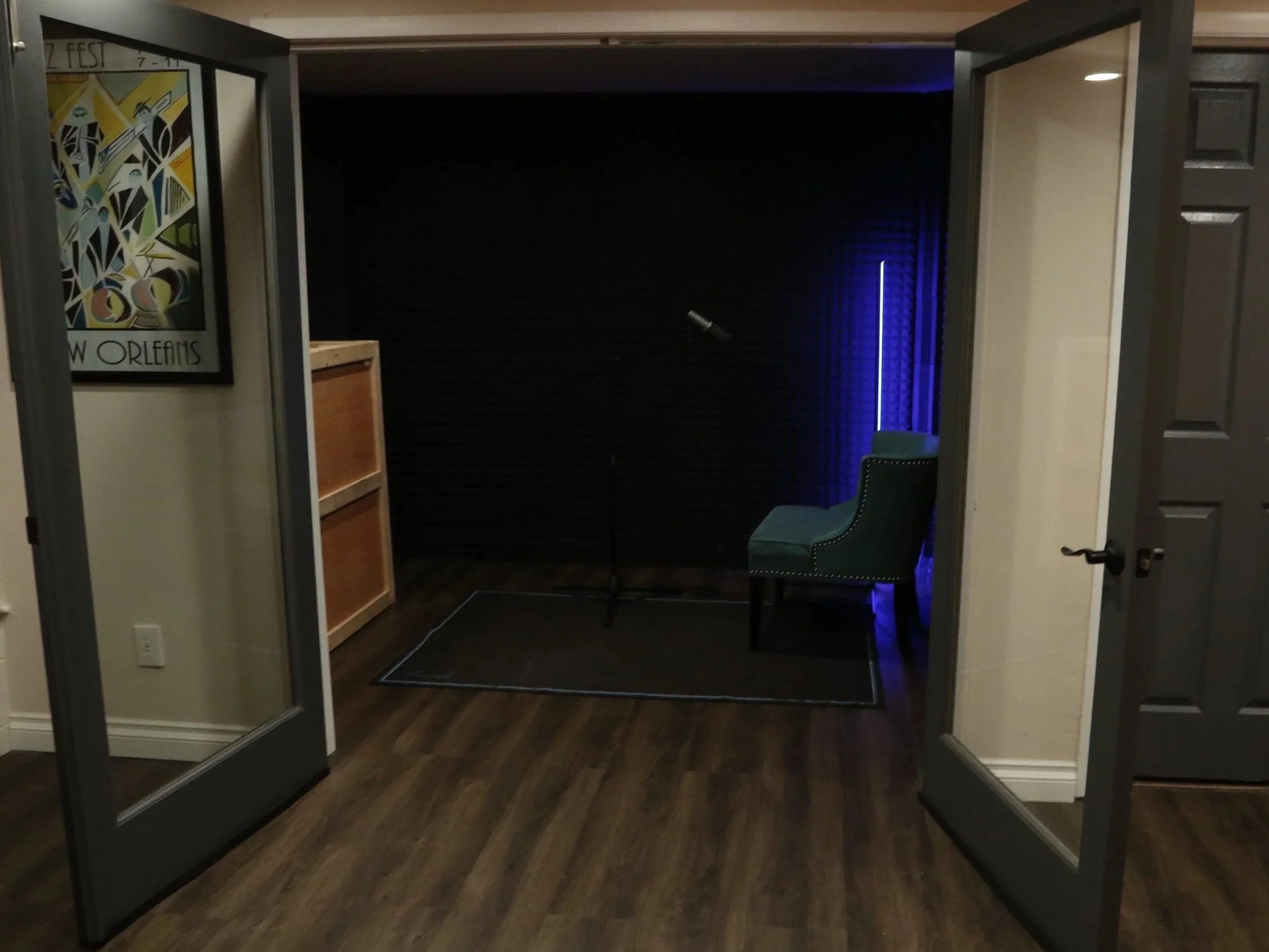 isolation room, recording, tracking, production, podcast, studio