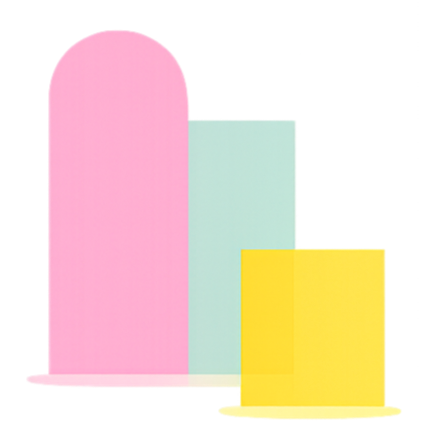 Geometric drawing of an outline square with sections divided by vertical, horizontal, and circle lines.