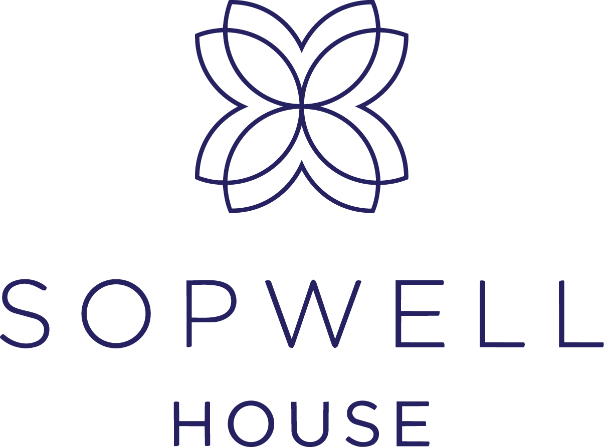 A logo for Sopwell House featuring a symmetrical flower-like design above the text 'SOPWELL HOUSE' in capital letters.