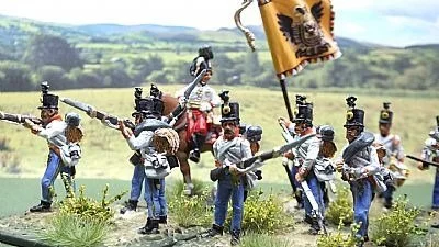 Very nice 28mm Napoleonic Austrians by professional UK commission painter Robert Hornsby. Use of sections of Gorse Bush tufts and grasses.