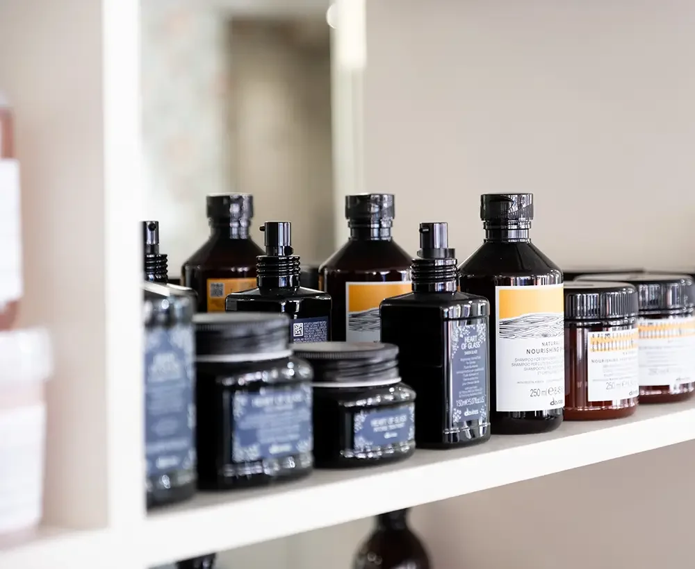 Professional Davines haircare products displayed at Albert Fields boutique salon in Goring-on-Thames