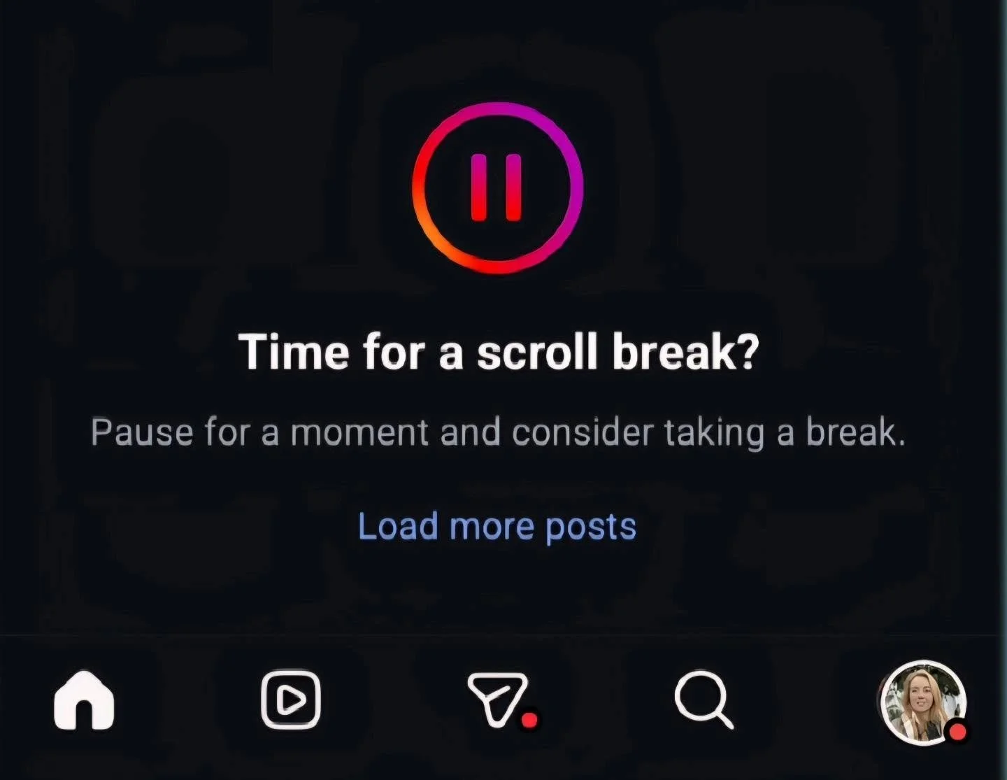 Well done Instagram 👏that new scroll‑break feature actually stopped me mid‑doom‑scroll. 
And well.... it was the pause I didn&rsquo;t know I needed.

Because here&rsquo;s the thing: 
Most of us aren&rsquo;t choosing to scroll. 
We&rsquo;re soothing.