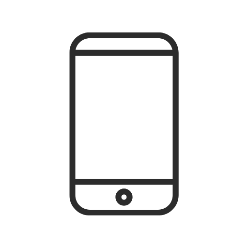 Line drawing of a smartphone with a home button at the bottom and a screen area at the top.