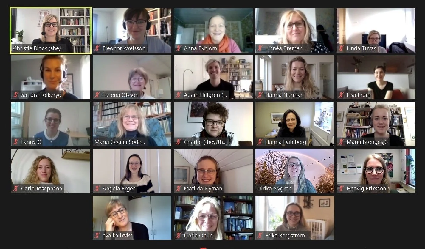 Guest lecturing via Zoom about GAVT for AFAB speakers for "Voice and Communication in Transgender People with Gender Dysphoria," hosted by the Karolinska Institutet in Stockholm, Mar 2021