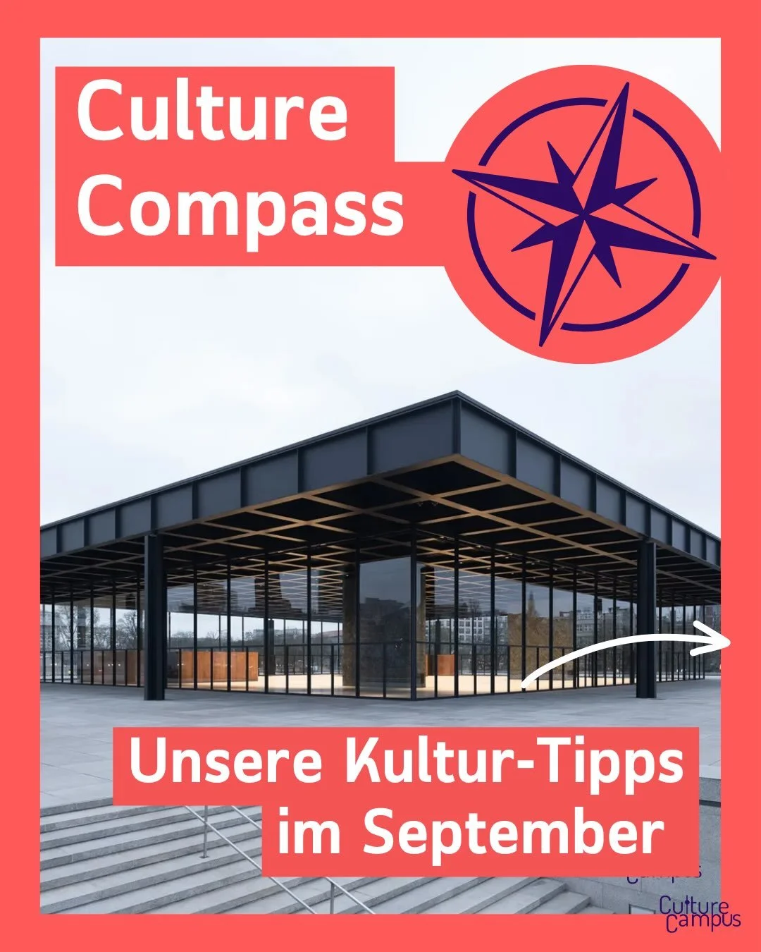 Was steht im September kulturell an? 🧭

Unser Culture Compass zeigt euch f&uuml;nf Ausstellungen, Performances und Veranstaltungen, die ihr diesen Monat auf dem Schirm haben solltet:

06.09. &rarr; Who Shapes Culture in the Age of AI? bei @silent.gr