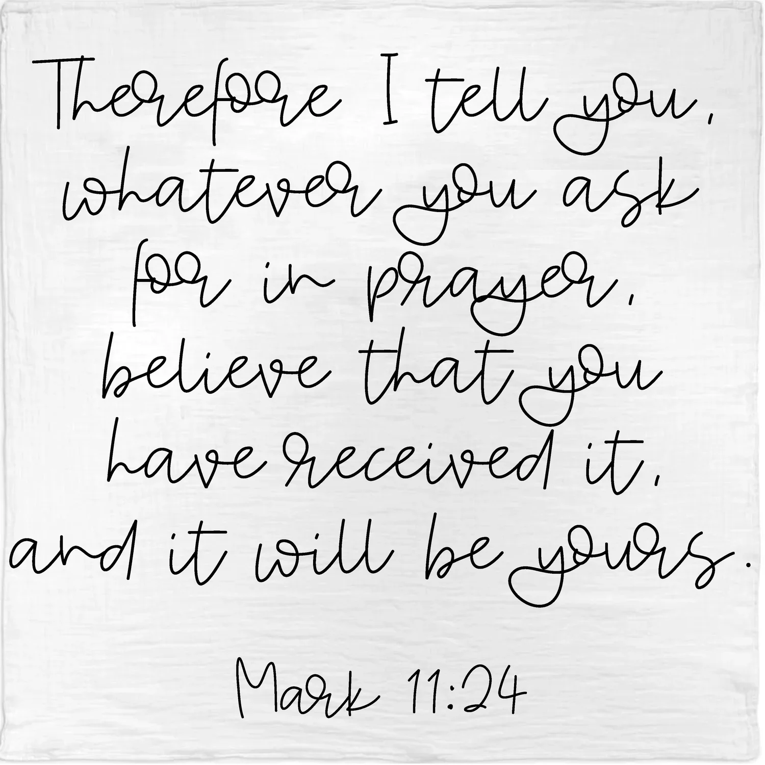 Scripture Blanket or Wall Art: Mark 11:24