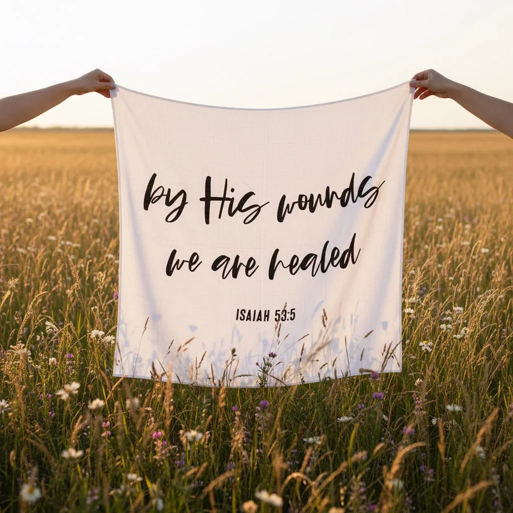 Scripture Blanket or Wall Art: Isaiah 53:5