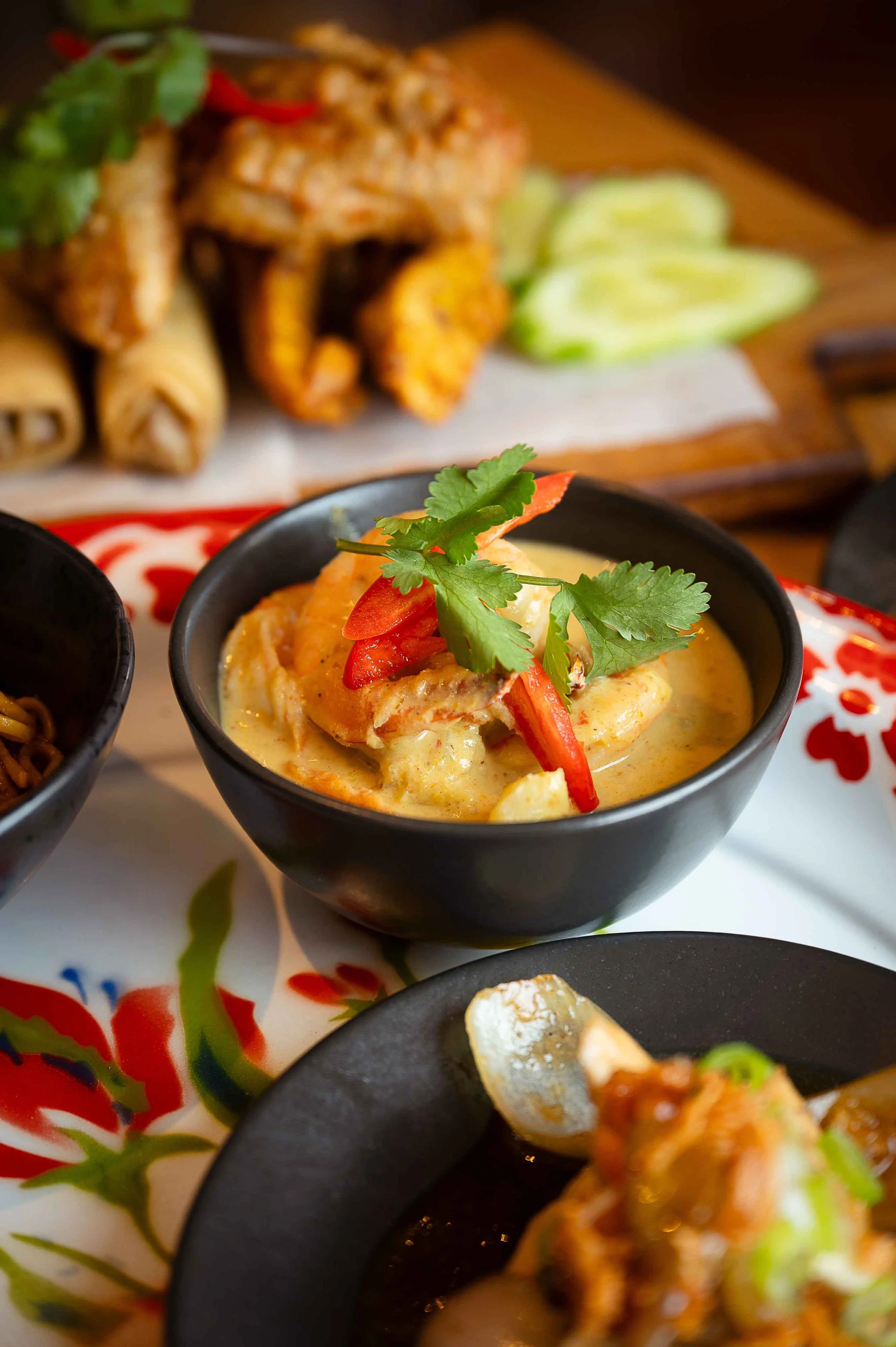 Thai Curry dishes available at the Tiny Thai Restaurant, Riverside in  Wadebridge