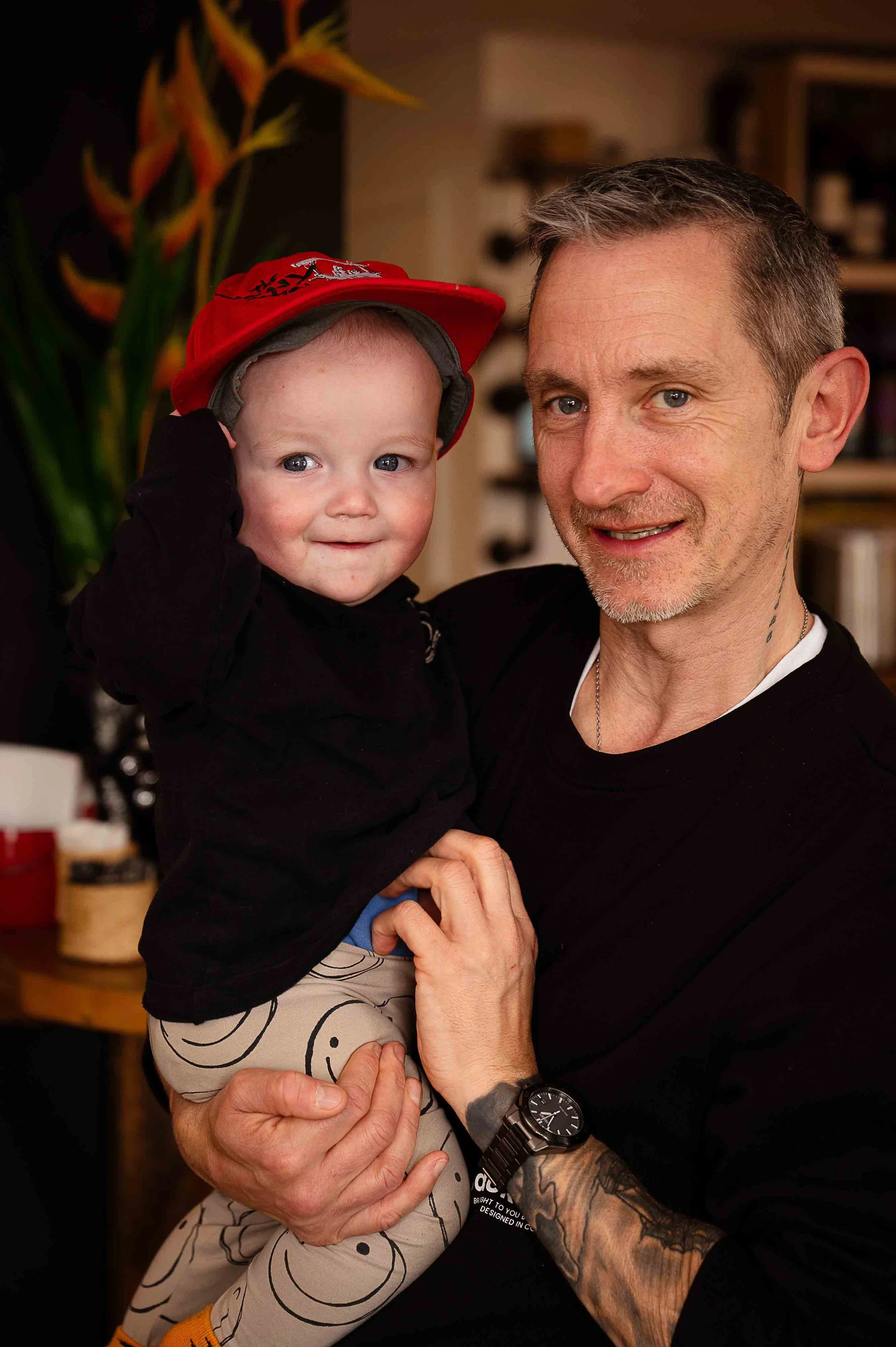 Manager Steve with his Grandson at the Tiny Thai Riverside Restaurant