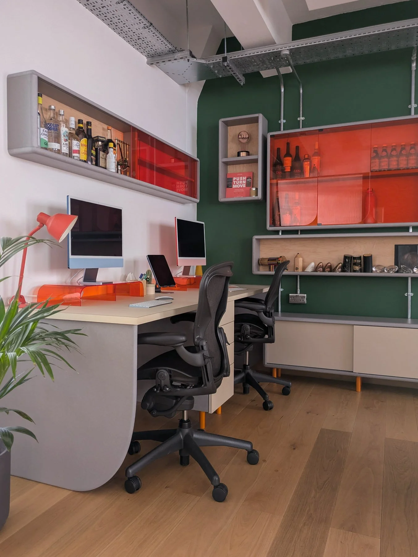 Custom office furniture designed and made by Puck London, for an office in Shoreditch