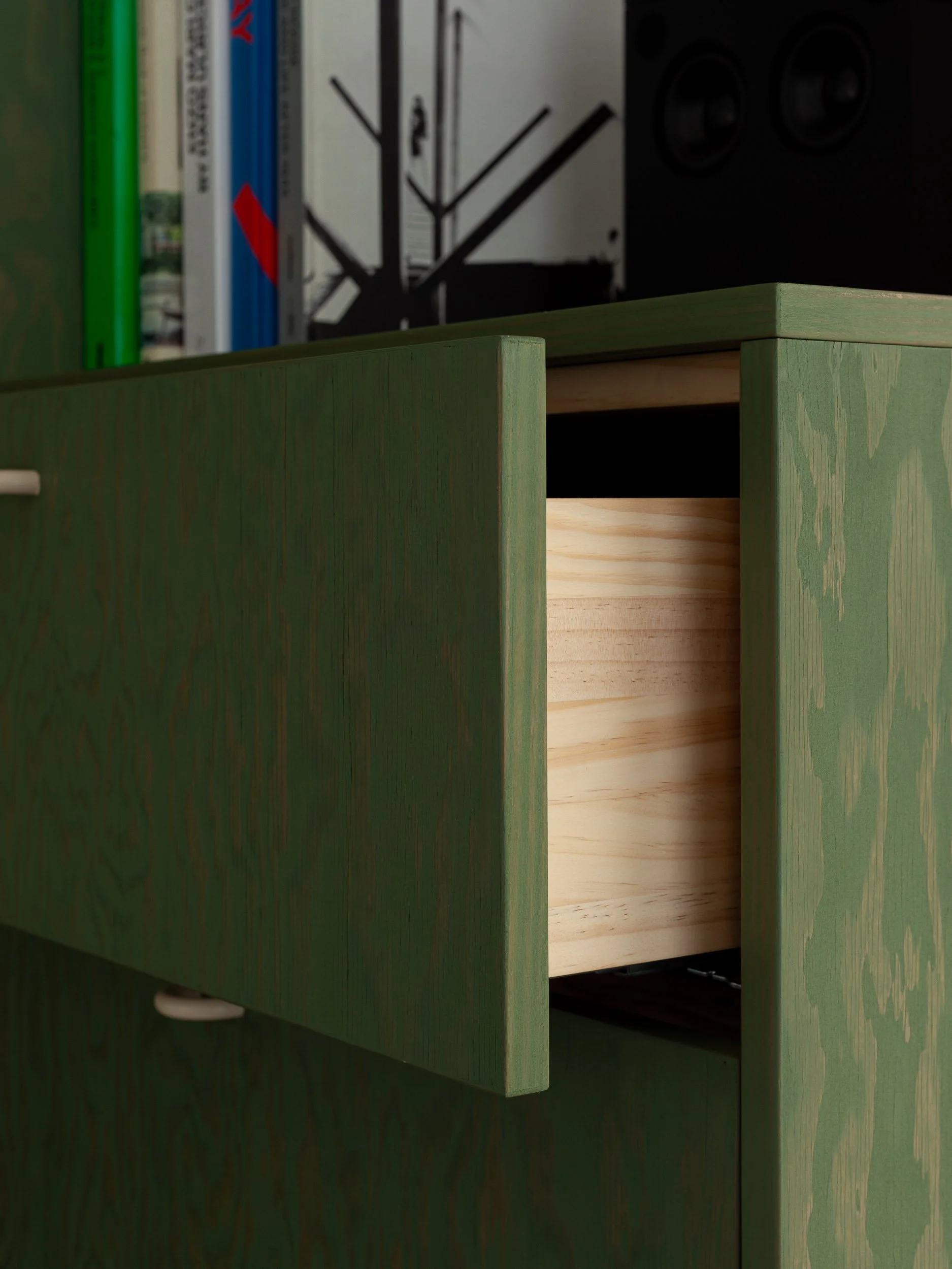 Solid pine wardrobe drawers, with Douglas Fir plywood exterior