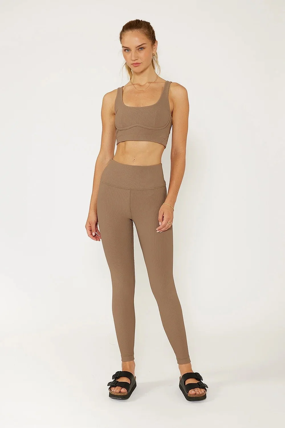 CREAM YOGA NANCY RIBBED LEGGING