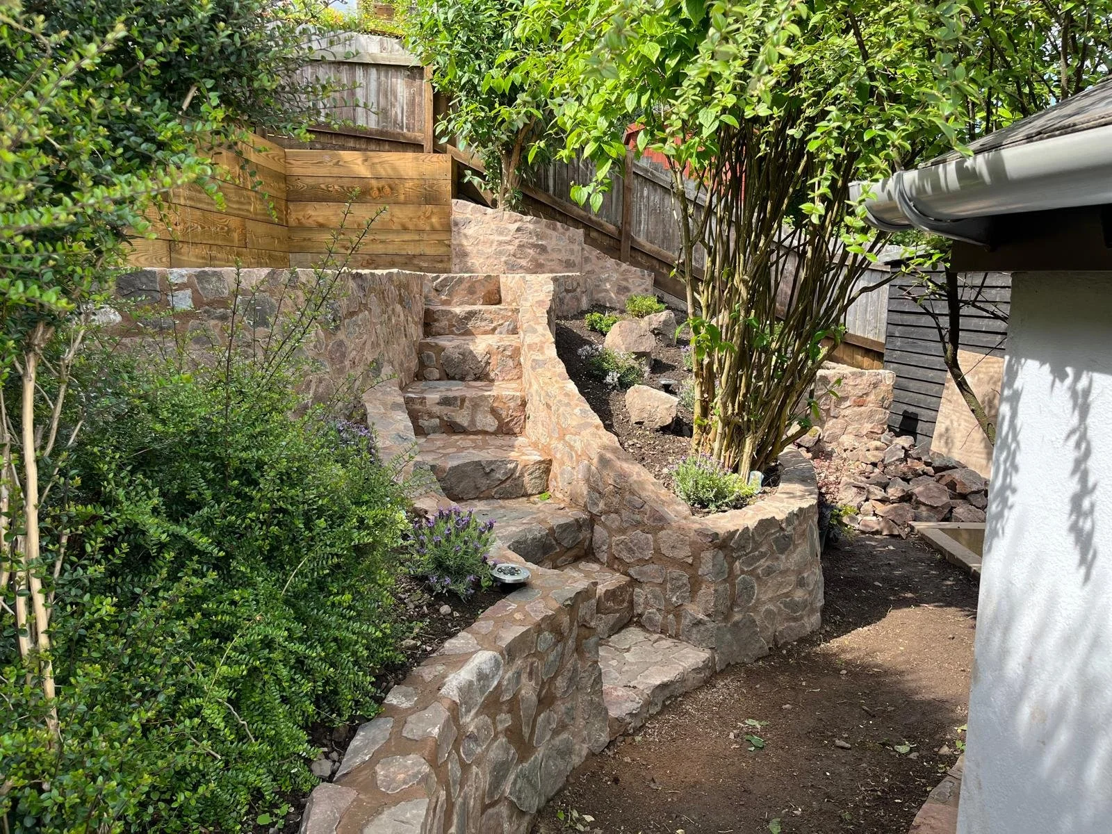 Stone walling & garden landscape