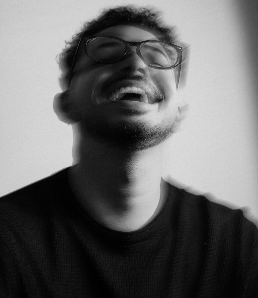Man laughing.