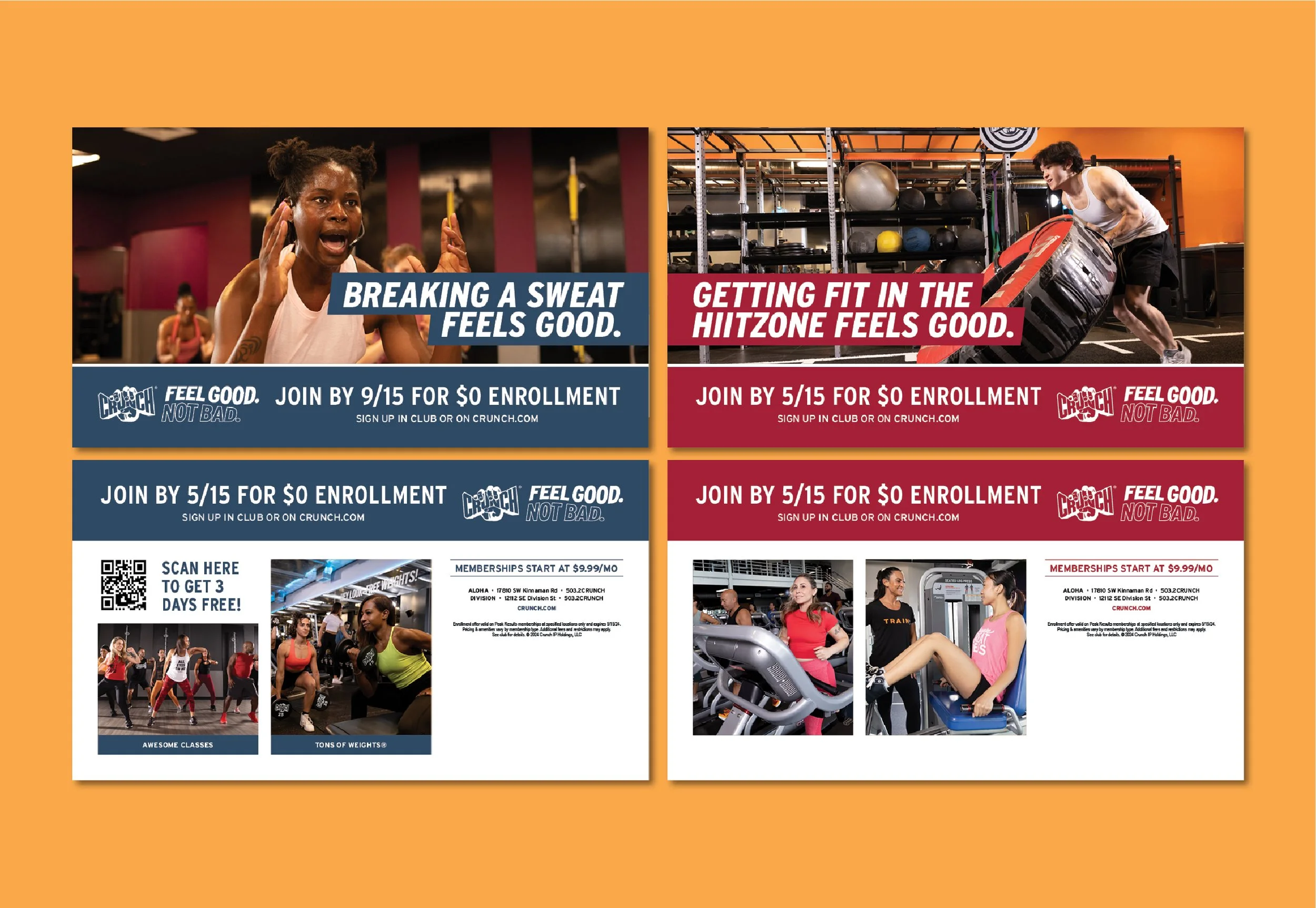 Direct Mail for Feel The Good Campaign (Crunch Fitness)